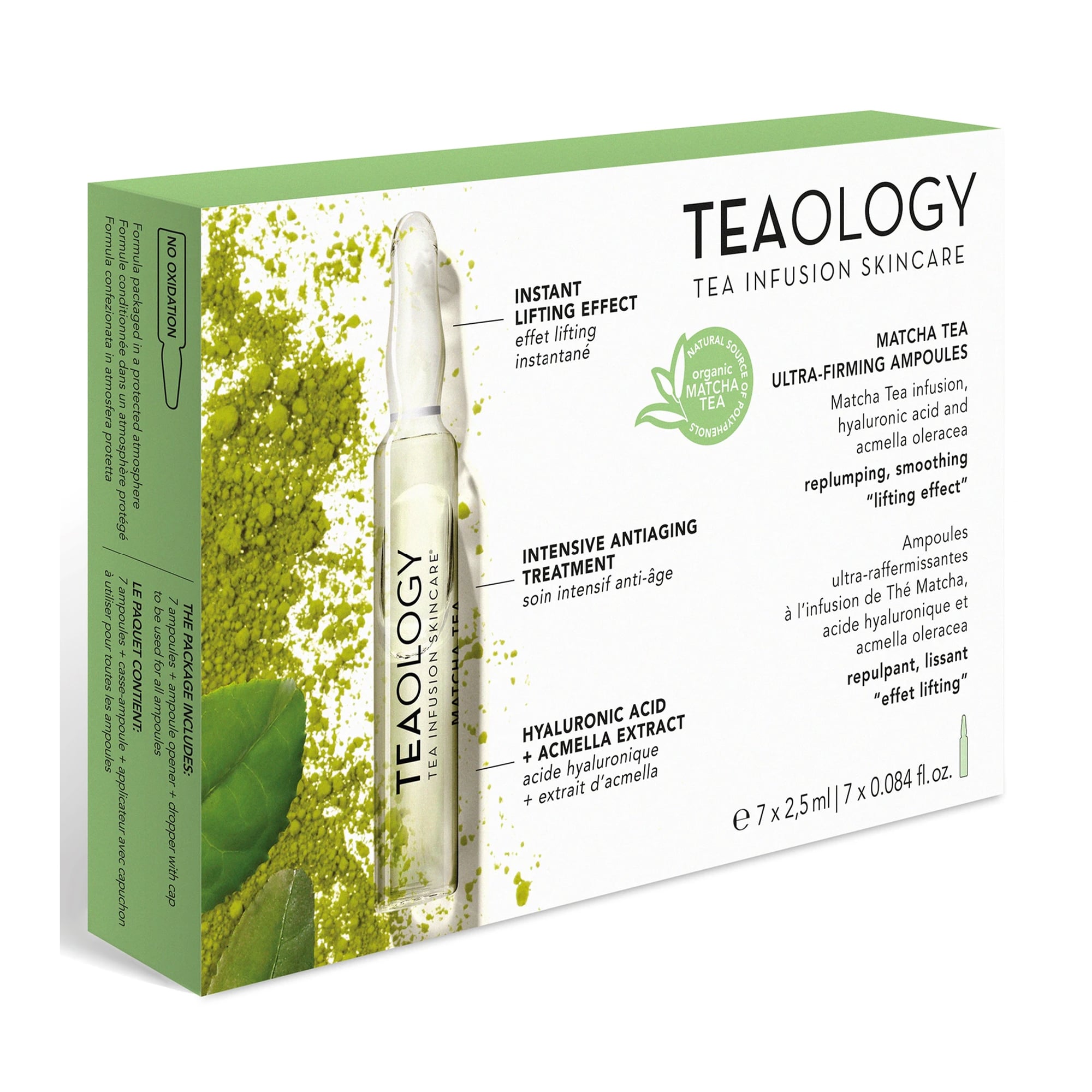Ультразміцнювальні ампули для обличчя Teaology Matcha Tea Ultra-Firming Ampoules з чаєм матча, 7*2.5 мл